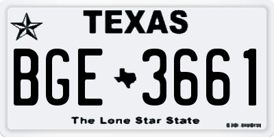 TX license plate BGE3661