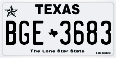 TX license plate BGE3683