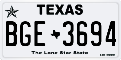 TX license plate BGE3694