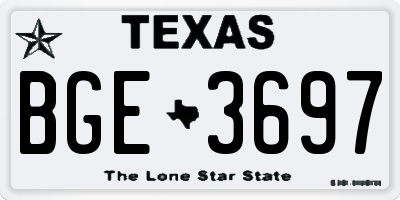 TX license plate BGE3697