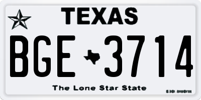 TX license plate BGE3714