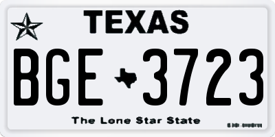 TX license plate BGE3723