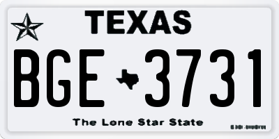 TX license plate BGE3731
