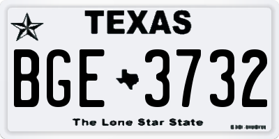 TX license plate BGE3732