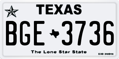 TX license plate BGE3736