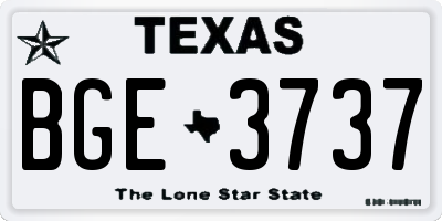TX license plate BGE3737