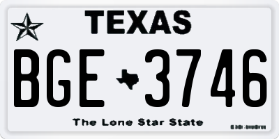 TX license plate BGE3746