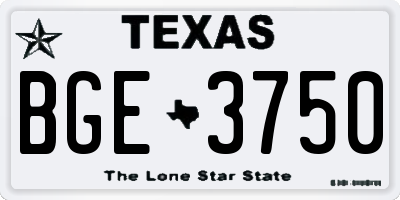 TX license plate BGE3750