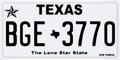 TX license plate BGE3770