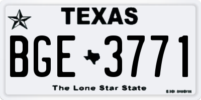 TX license plate BGE3771