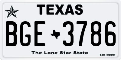 TX license plate BGE3786