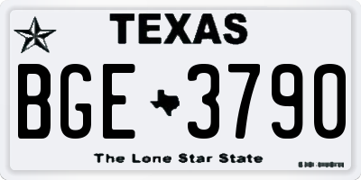 TX license plate BGE3790