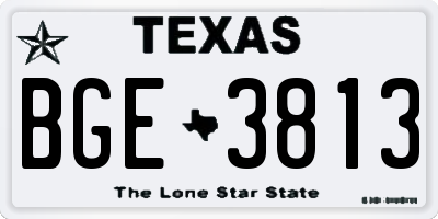 TX license plate BGE3813