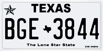 TX license plate BGE3844