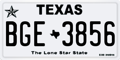 TX license plate BGE3856