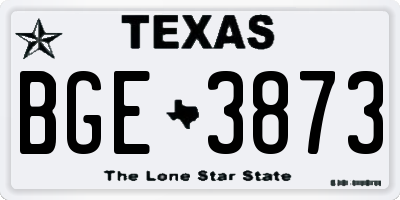 TX license plate BGE3873