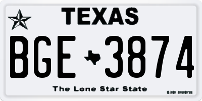 TX license plate BGE3874