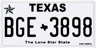 TX license plate BGE3898
