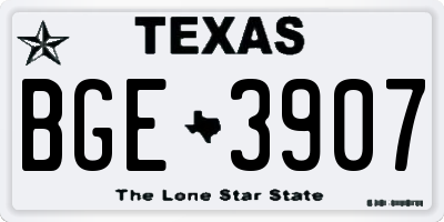 TX license plate BGE3907
