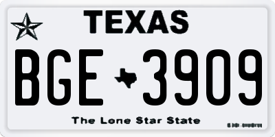 TX license plate BGE3909