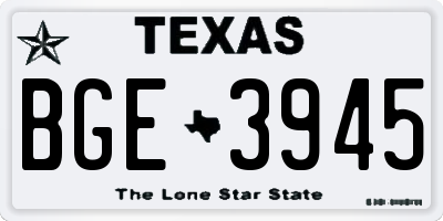 TX license plate BGE3945
