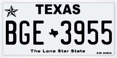 TX license plate BGE3955