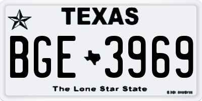 TX license plate BGE3969