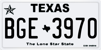 TX license plate BGE3970