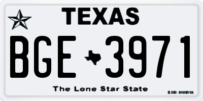 TX license plate BGE3971