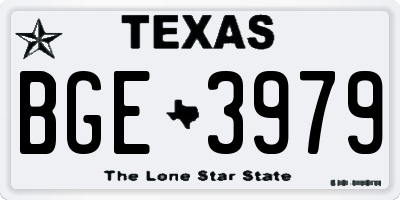 TX license plate BGE3979
