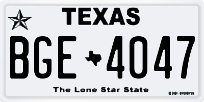 TX license plate BGE4047