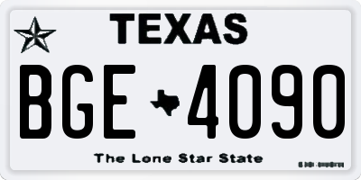 TX license plate BGE4090