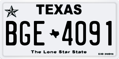 TX license plate BGE4091