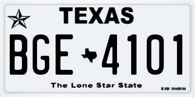 TX license plate BGE4101