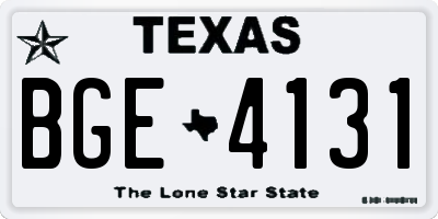 TX license plate BGE4131
