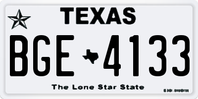 TX license plate BGE4133