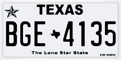 TX license plate BGE4135