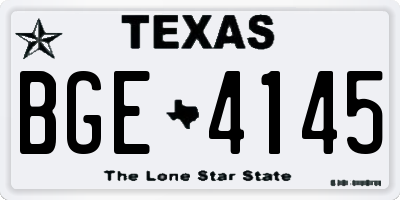 TX license plate BGE4145