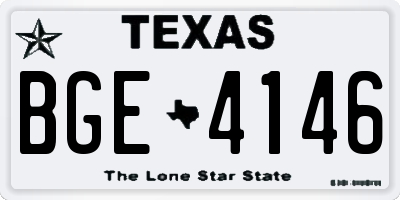 TX license plate BGE4146