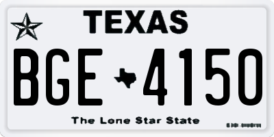TX license plate BGE4150
