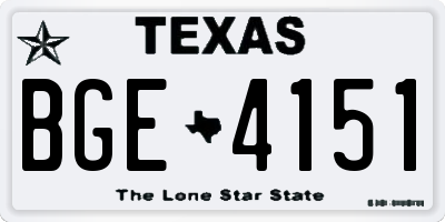 TX license plate BGE4151