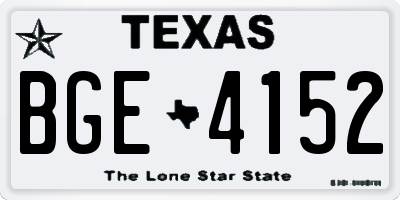 TX license plate BGE4152