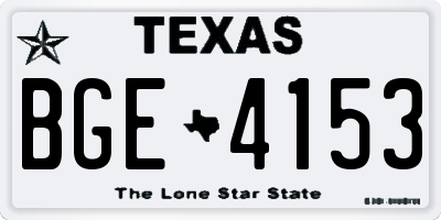 TX license plate BGE4153