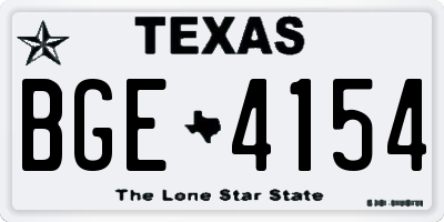 TX license plate BGE4154