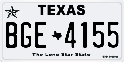TX license plate BGE4155