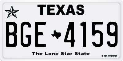 TX license plate BGE4159