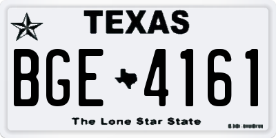 TX license plate BGE4161