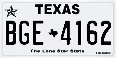 TX license plate BGE4162