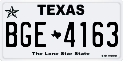 TX license plate BGE4163