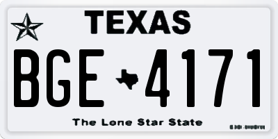 TX license plate BGE4171